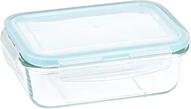 Taliona TL2213348 Borosilicate Glass Boro Pro Rectangular Food Container, Blue, 1180 ml