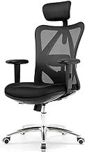 Mahmayi M18-025 Ergonomics Office Chair Computer Chair Desk Chair, Adjustable Headrests Chair Backrest And Armrest'S Mesh Chair (Black), M18-M132