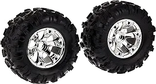 Traxxas Canyon Pre-Mounted Tires with Geode Wheels, Summit Chrome, 3.8 inch, 2 Pieces