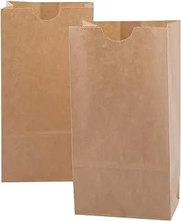 SNH SOS Paper Bag No 6 Small, Party Bags Lunch Flat Bottom Grocery Bags Kraft Treat Bags - 50 Pieces.