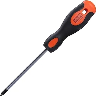 Black & Decker PH1x100mm Bimaterial Steel Phillips Screwdriver, Orange/Black - BDHT62296,2 years warranty