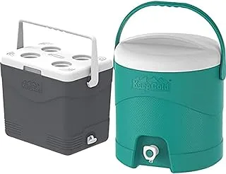 Cosmoplast Keep Cold Plastic Picnic Cooler Icebox 24 Liters + Plastic Insulated Picnic Water Cooler