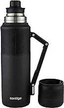 Contigo thermal bottle thermalock travel mug, stainless steel vacuum flask, leakproof, coffee mug with bpa free easy-clean lid, matte black, 1200 ml