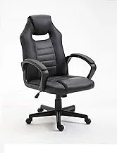 Mahmayi Essentials Gaming Chair High Back Computer Chair Pu Leather Desk Chair Pc Racing Executive Ergonomic Adjustable Swivel Task Chair Lumbar Support (Black/Grey)-3083