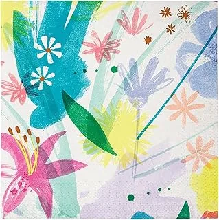 Meri Meri TS Painted Flowers Napkins 16 Pieces, Large