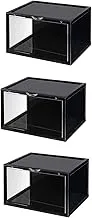 Rglt Goldedge Sneaker Box Side Open Half Black & Half Clear Shoe Box Sneaker Storage Box GBox 3Pc, Gesb-3B2X3Pc