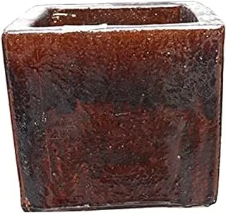 Dubai Garden Centre Ceramic Square Pot, Big, Brown