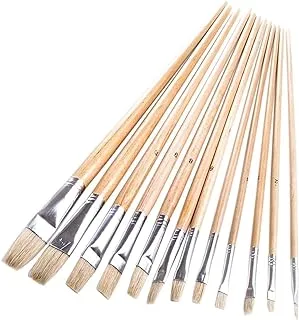 UKen Artist Brush Flat Head 12 Piece Set - U39579