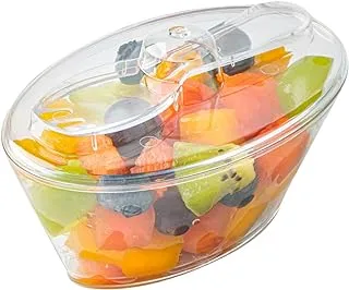 Restaurantware Deli Cup, Fruit Retail Cup with Lid and Spork - Oval 4 oz Premium Plastic 100ct Box Restaurantware