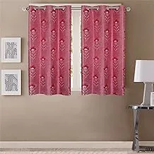 Queenzliving secret linen curtain, window 5 feet- pack of 2, lava red