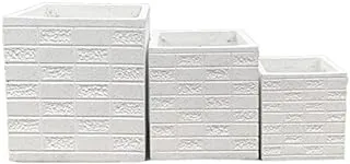 Dubai Garden Centre FC253 Cement Square Pot, Medium, White