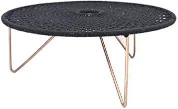 Dubai Garden Centre Round Coffee Table, 75 cm Diameter x 35 cm Height, Black