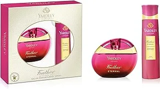 Yardley London Yardley Feather Eternal Perfurmed Gift Set For Delicate Woman, Rose Leaves, Red Berries, Magnolia And Jasmine Fragrance, Eau De Parfum 100Ml + Body Spray 150Ml