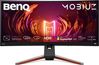 BenQ MOBIUZ EX3415R 34 inch Ultrawide Curved Monitor for Gaming | 144Hz 1ms| IPS | HDRi Optimization | Dual Speakers + Subwoofer | FreeSync Premium | Eye-Care & Height/Tilt Adjustable Stand