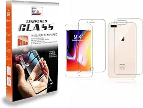 Ezuk 2in1 Front and Back Tempered Glass Screen Protector for Apple iPhone 8 Plus (Easy Installation, 9H Scratch Resistance, Anti Bubble) - Clear