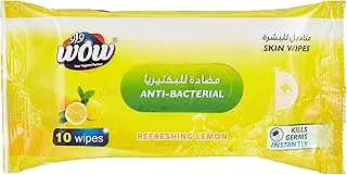 WOW Refreshing Lemon Anti-Bacterial Skin wipes - 10's