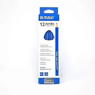 MAXI JUMBO TRI GRAPHITE PENCIL HB WITHOUT ERASER TIP BOX OF 12PC, black, TRIANGULAR, 4040HB