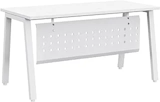 Mahmayi Bentuk 139-16 White Modern Workstation - Multi-Functional MDF Desk with Smart Cable Management, Secure & Robust - Ideal for Home and Office Use (Without Drawer)