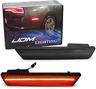 Ijdmtoy 75-090-Smoked-Red Smoked Lens Red Full Rear Side Marker Light Kit For Dodge 2008-14 Challenger & 2011-14 Charger, Powered By 36 Led Diodes, Replace Oem Back Sidemarker Lamps