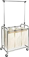 Household Essentials Commercial 3-Bag Laundry Sorter With Clothes Rack