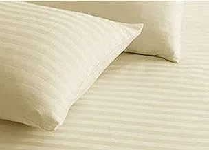 Kingtex Beige Satin Stripe Pillow Cover 2Pcs Set, 50x75cm