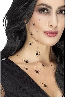 Smiffys 45879 Crawling Spider Tattoo Transfers, Black, One Size