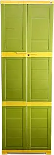 Cello Novelty Large Plastic Cupboard With Lock - Green And Yellow