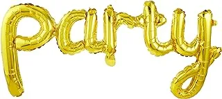 The Party Popper Party Script Foil Balloons, Gold