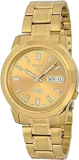 Seiko Men Gold Dial Stainless Steel Band Watch - SKKK20J1