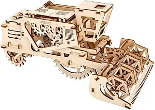 Ugears - حصادة مجمعة - 154 جزءًا - أحجية خشبية ثلاثية الأبعاد - موديل ميكانيكي - UGR-70010