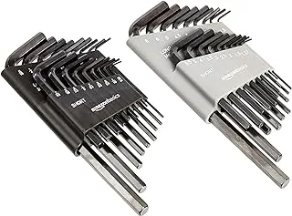 Amazon Basics Allen Wrench/Hex Key with SAE/Metric Sizes and 2 Storage Cases, Set of 36 Pieces