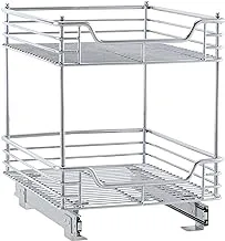 Household Essentials C21417-1 Glidez 2-Tier Sliding Organizer - Pull Out Cabinet Shelf - 14.5 Inches Wide