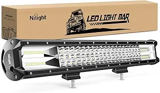 Nilight - 18005C-A 26 بوصة مصابيح ثلاثية الصفوف 297W 29700LM Flood Spot Combo Beam Bar Driving Boat Super Bright Led Off Road Truck ، ضمان سنتان