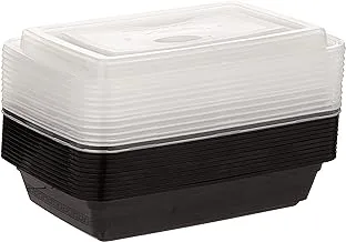 SNH Disposable Rectangle Microwave Container 32 Oz with Lid - 12 pieces.