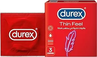 Durex Thin Feel Lubricated Condoms for Men, Pack of 3