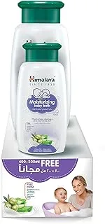 Himalaya Moisturizing Baby Bath | No Sulphate & Paraben Gentle Formula for No-Tears Baby Bath- 400+200ml