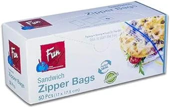 Fun Indispensable Biodegradable Sandwich Zipper Bags - 17 X 17.5 Cms - Pack Of 50