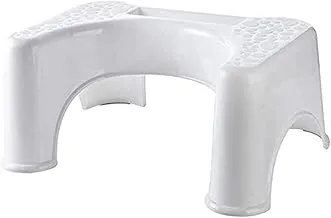 ZSCYSE Plastic Toilet Stool Adult Bathroom Squatting Toilet Stool Stool Bathroom Toilet Foot Pad Footstool, SliResistant (Color : White), One Size