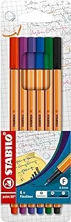 Stabilo Fineliner Pen - Point 88 -Wallet Of 6 (Assorted Colours)