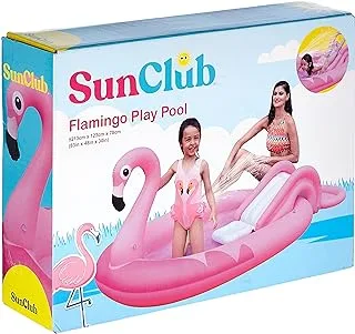 Jilong 57172 Flamingo Spary Pool Inflatable Flamingo Swimming Pool With Integrated Water Sprayer Pink