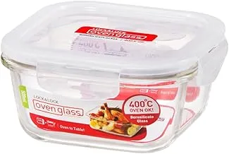 LocknLock Clear 17 Oz. 500ml Glass Container Square Boroseal II Heat Rest, LLG214