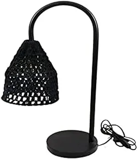 Dubai Garden Centre Jute Table Lamp, Black