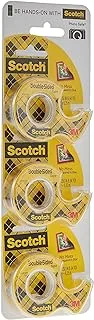 Scotch Tapes Promo 3 - Double Sided Tape with dispenser 136D, 1/2in x 250 in (2.7mm x 6.3m) per dispenser, Narrow Width, Holding, multiporpose, bond, ideal for photos, strong, 3 dispensers/pack