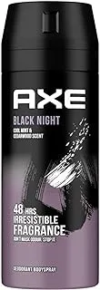 Axe Men Deodorant Body Spray for Long Lasting Odour Protection, Black Night, 48 hours Irresistible Fragrance,150ml