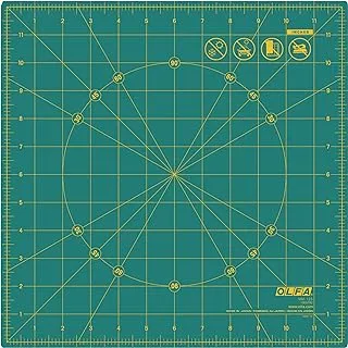 بساط قص دوار من أولفا 12 × 12 بوصة Rm 12S شفاء ذاتي 12 × 12 بوصة مربع دوار ، الخياطة ، خياطة اللحف ، والحرف اليدوية ، يدور 360 درجة ، يستخدم مع قواطع دوارة أخضر ، 1066792 ، Rm-17S