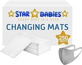 Star Babies - Disposable Changing Mats White 250Pcs With 1Pc Kids REUsable Mask