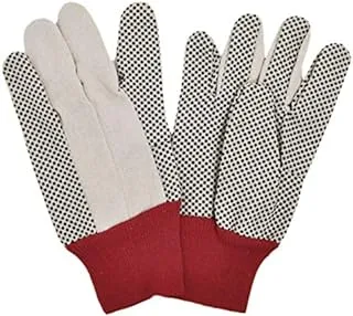 Royal Apex Drill Doted Cotton Gloves Knitted Glove Safety Dotted Grip Free Size 8OZ