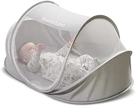 Sunveno Portable Baby Bed W/T Mosquito Net, Grey, Pack Of 1