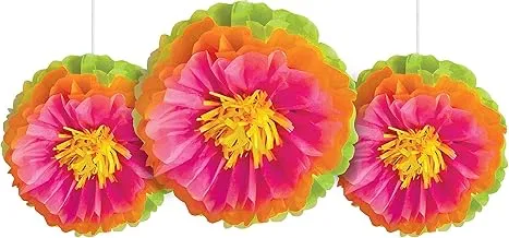 Amscan Hibiscus Fluffy Flower 3-Pack, One Size