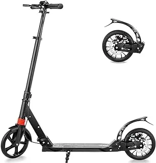 COOLBABY Adult Scooter with Dual Suspension, Hight-Adjustable Urban Scooter | Folding Kick Scooter with Big Wheels for Teens Kids Age 12 Up